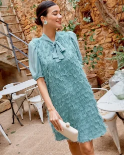Vestido Lazada Flecos Moni