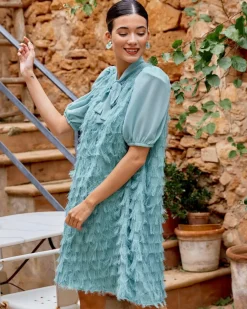 Vestido Lazada Flecos Moni